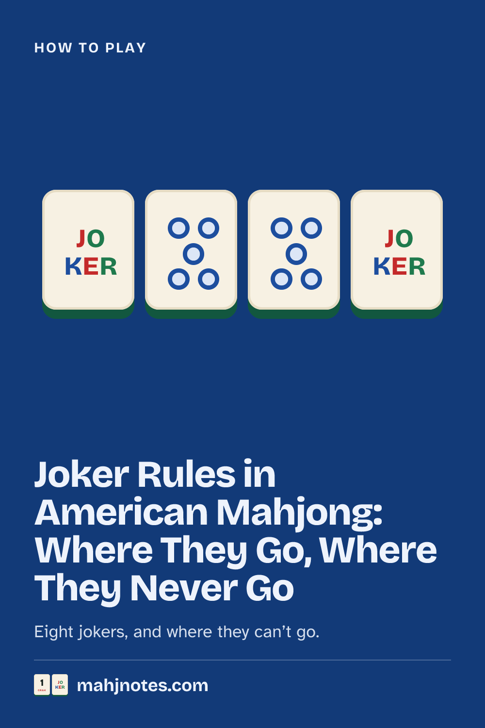 Joker Rules in American Mahjong: Where They Go, Where They Never Go: Eight jokers, and where they can’t go.