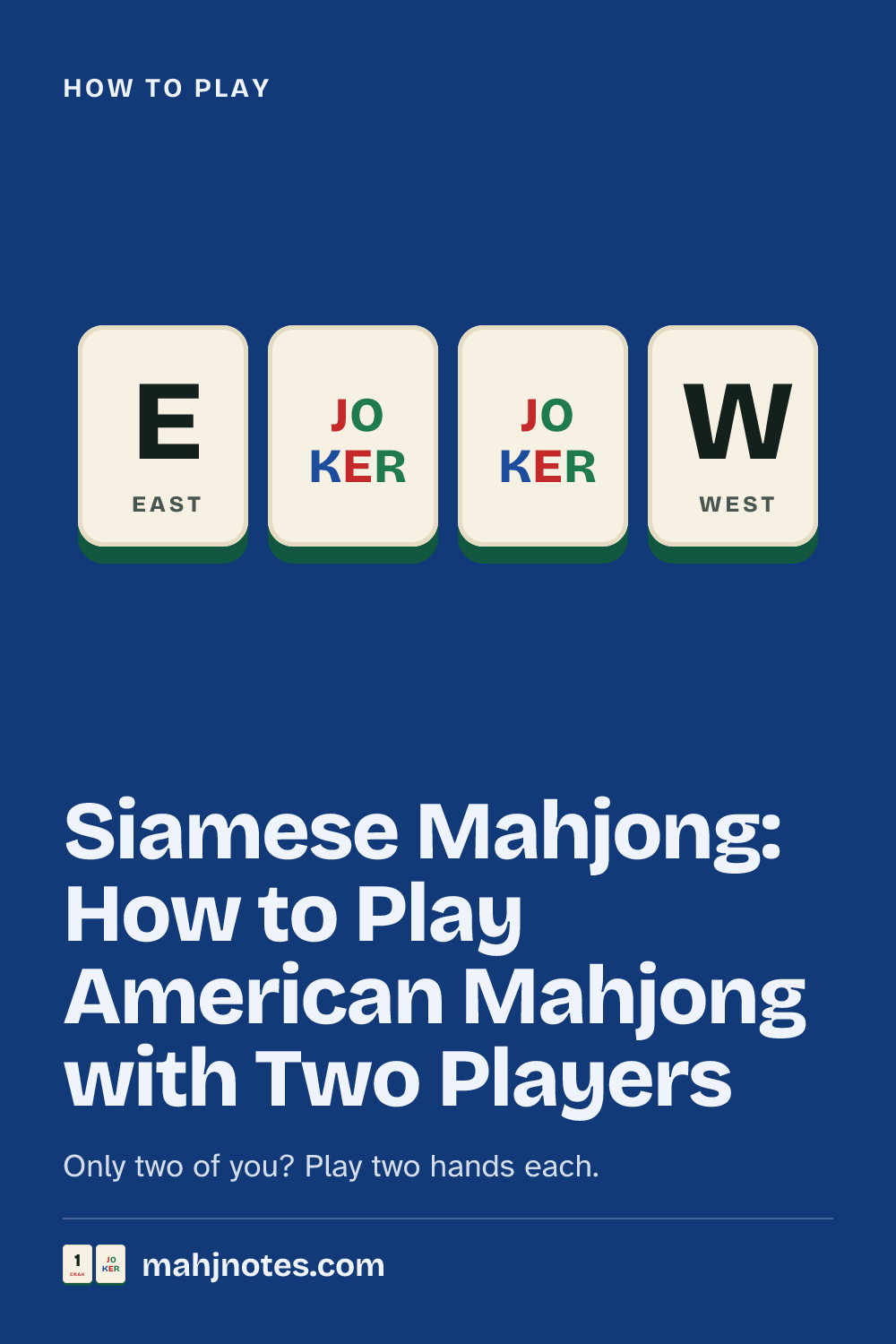 Siamese Mahjong: How to Play American Mahjong with Two Players: Only two of you? Play two hands each.