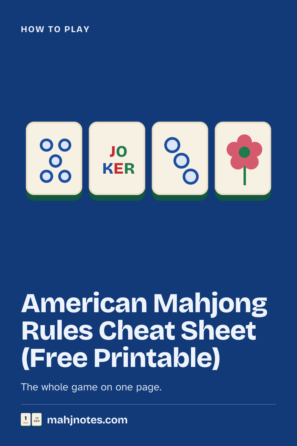 American Mahjong Rules Cheat Sheet (Free Printable): The whole game on one page.